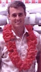 Shermie Wiehe, departing for vacation on Saturn Airlines, Kwajalein