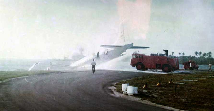 C54 Crash at the end of the runway