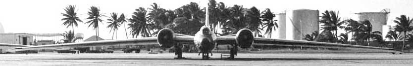 RB-57F aerial reconnaissance aircraft parked at Kwajalein, early 1970s