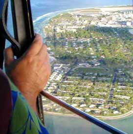 Kwajalein Island, north side from a chopper's view