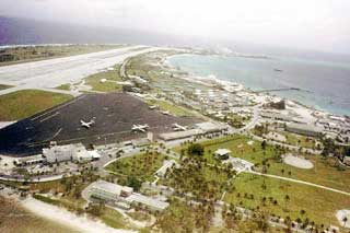 View looking west of Kwajalein island