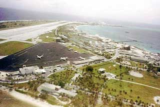 Kwajalein Runway and Airport view