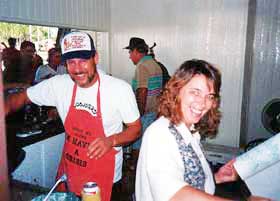 Mike & Jean Maurer cooking their catch at Emon Beach