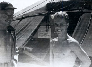 Lt. George Diemer Jr. at his tent