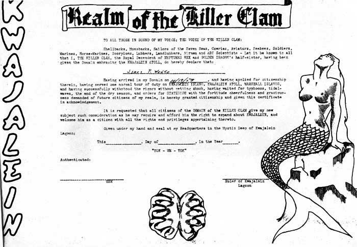 Killer Clam Certificate