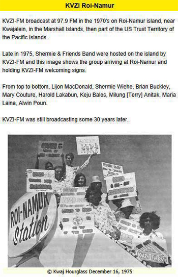 KVZI - Roi-Namur Radio Station Performance, Dec 1975